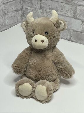 Chickpea Plush Cow Bull Stuffed Animal Lovey Brown Toy Chick Pea Soft Baby